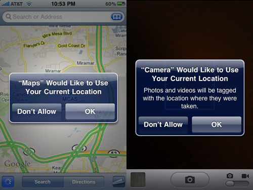 iphone location services prompt